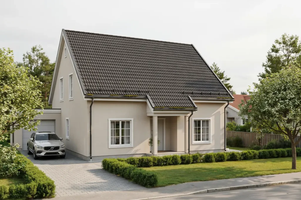 byte av betongpannor och underlagspapp p villa i hov s